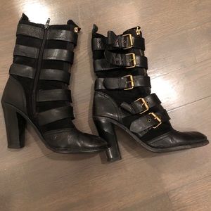 Marc by Marc Jacobs Black Leather Heeled Boots